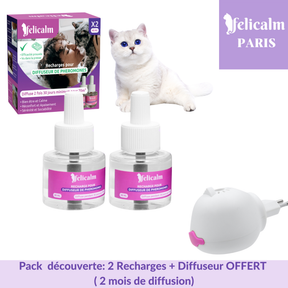 Pack Découverte  : 2 recharges phéromones + 1 diffuseur | Chat apaisé-Felicalm®